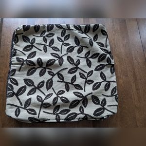 Boho suede leather leaf knit pillow sham